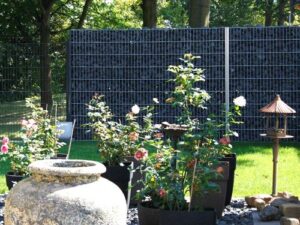 Gabione als Gartenzaun