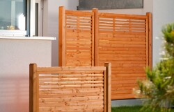 Zaunserie "104" Anschlusselement, links (90 x 180/90cm) basaltgrau
