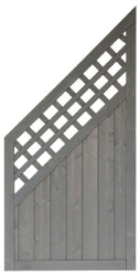 Zaunserie "Fehmarn" Anschlusselement, rechts (90 x 180/90 cm) basaltgrau