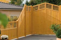 Zaunserie "Linear" Grundelement (90 x180 cm) tabak