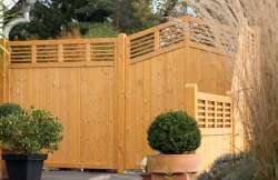 Zaunserie "Linear" Grundelement (90 x180 cm) tabak