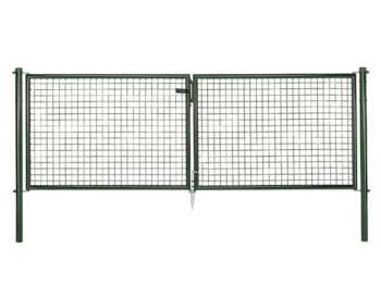 Wellengitter-Doppeltor Grün 1250mm x 2988mm.
