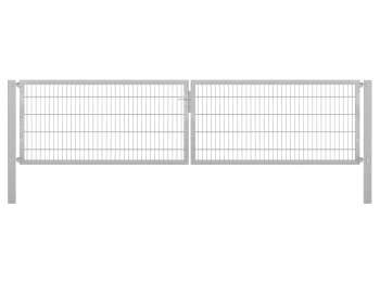Doppelstabmatten-Doppeltor-Flexo, 8/6/8, feuerverzinkt, Breite 400 x Höhe 100cm