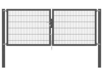 Doppelstabmatten-Doppeltor-Flexo, 8/6/8, anthrazit, Breite 300 x Höhe 120cm