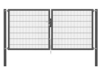 Doppelstabmatten-Doppeltor-Flexo, 8/6/8, anthrazit, Breite 300 x Höhe 140cm