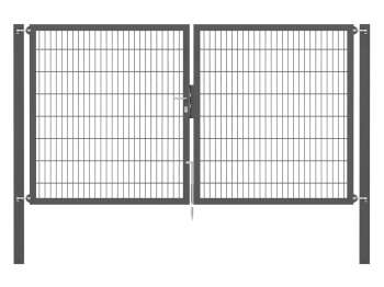 Doppelstabmatten-Doppeltor-Flexo, 8/6/8, anthrazit, Breite 300 x Höhe 160cm