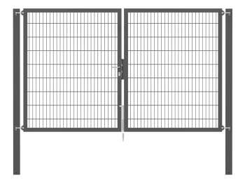 Doppelstabmatten-Doppeltor-Flexo, 8/6/8, anthrazit, Breite 300 x Höhe 180cm