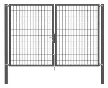 Doppelstabmatten-Doppeltor-Flexo, 8/6/8, anthrazit, Breite 300 x Höhe 200cm