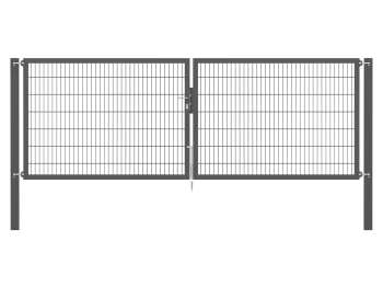 Doppelstabmatten-Doppeltor-Flexo, 8/6/8, anthrazit, Breite 400 x Höhe 140cm