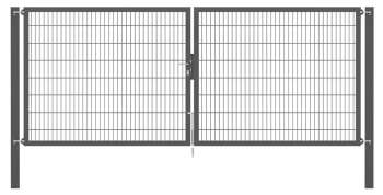 Doppelstabmatten-Doppeltor-Flexo, 8/6/8, anthrazit, Breite 400 x Höhe 160cm
