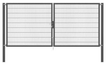 Doppelstabmatten-Doppeltor-Flexo, 8/6/8, anthrazit, Breite 400 x Höhe 180cm