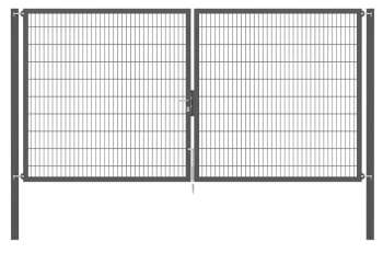 Doppelstabmatten-Doppeltor-Flexo, 8/6/8, anthrazit, Breite 400 x Höhe 200cm