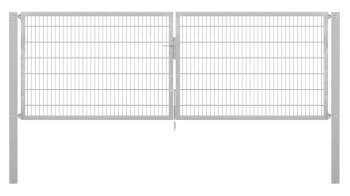 Doppelstabmatten-Doppeltor-Flexo, 8/6/8, feuerverzinkt, Breite 400 x Höhe 140cm/