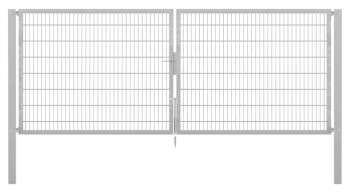 Doppelstabmatten-Doppeltor-Flexo, 8/6/8, feuerverzinkt, Breite 400 x Höhe 180cm/