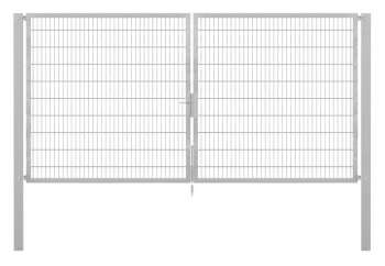 Doppelstabmatten-Doppeltor-Flexo, 8/6/8, feuerverzinkt, Breite 400 x Höhe 200cm