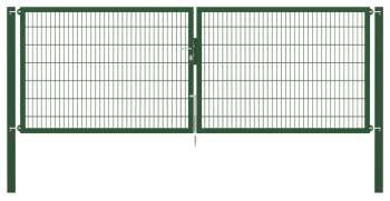 Doppelstabmatten-Doppeltor-Flexo, 8/6/8, grün, Breite 400 x Höhe 140cm/