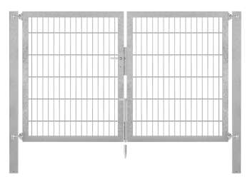 Doppelstabmatten-Doppeltor-Flexo, 8/6/8, feuerverzinkt, Breite 200 x Höhe 120cm