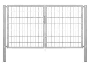 Doppelstabmatten-Doppeltor-Flexo, 8/6/8, feuerverzinkt, Breite 250 x Höhe 140cm