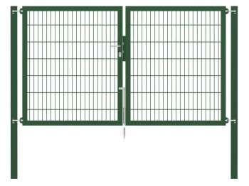 Doppelstabmatten-Doppeltor-Flexo, 8/6/8, grün, Breite 250 x Höhe 140cm