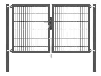 Doppelstabmatten-Doppeltor-Flexo, 8/6/8, anthrazit, Breite 200 x Höhe 120cm