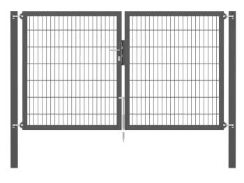 Doppelstabmatten-Doppeltor-Flexo, 8/6/8, anthrazit, Breite 250 x Höhe 140cm