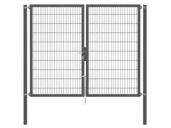 Doppelstabmatten-Doppeltor-Flexo, 8/6/8, anthrazit, Breite 250 x Höhe 200cm