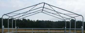 Dachkonstruktion ohne Plane und Panels 7,2m x 4m