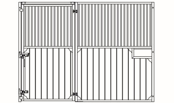 Frontwand Evando mit einteiliger Drehtür, Höhe: 230 cm, Breite: bis 400 cm