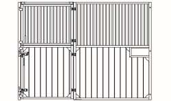 Frontwand Evando mit zweiteiliger Drehtür, Höhe: 230 cm, Breite: bis 400 cm