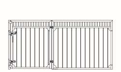 Frontwand Cintaro mit Aufsatzgitter, Höhe: 150 cm, Breite: bis 250 cm