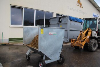 Growi® Großraumkuli für Hoflader, Tiefe 130 cm ohne Aufnahme