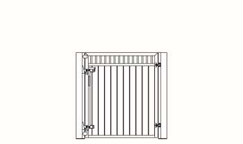Boxentür halbhoch 1500 H x 1200 B, mit 2 Standsäulen 100 mm Durchmesser