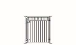 Boxent&uuml;r halbhoch 1500 H x 1200 B, mit 2 Stands&auml;ulen 100 mm Durchmesser