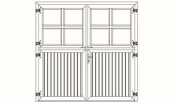 Stalltor 2-flg. 300 cm B x 220 cm H, mit Sprossenfenster