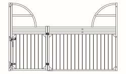 Frontwand Kalita mit waagerechten Sprossen, H&ouml;he:...