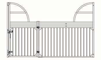 Frontwand Kalita mit waagerechten Sprossen, Höhe: 150/230 cm, Breite: bis 350 cm