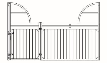 Frontwand Kalita mit waagerechten Sprossen, Höhe: 150/230 cm, Breite: bis 400 cm