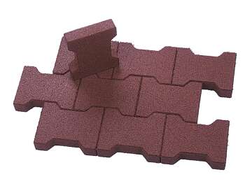 Regupol Verbundpflaster, 43 mm, m², Farben: rot oder schwarz, 200 x 160 mm