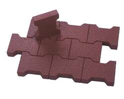 Regupol Verbundpflaster, 43 mm, m&sup2;, Farben: rot oder schwarz, 200 x 160 mm