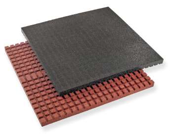 Regupol Stallplatte, 50 mm, 100 x 100 cm, Farben: rot oder schwarz
