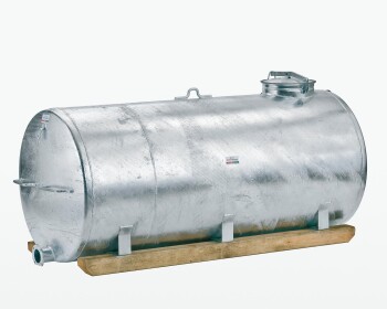 Stahlwassertank 1500 Liter feuerverzinkt, mit Holzkufen