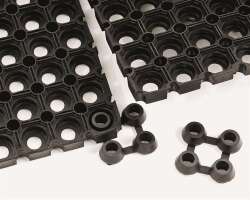 Verbinder f&uuml;r Ringloch-Gummimatte, schwarz