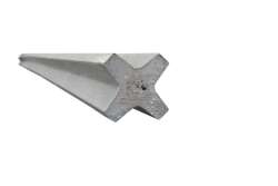 Recycling KS-Zaunpfahl mit Spitze grau, Kreuzprofil 70 x...