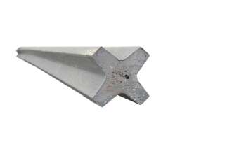 Recycling KS-Zaunpfahl mit Spitze grau, Kreuzprofil 70 x 70 x 2000 mm