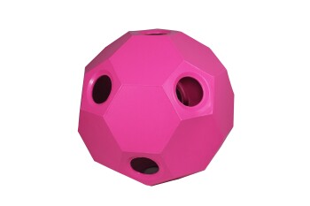 Growi Heuball für Pony und Fohlen, Farbe: Pink, 12 Fresslöcher mit je 50 mm Durchmesser