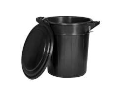 Universal-Futtertonne mit Deckel, Inhalt ca 80 Liter schwarz
