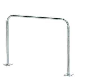 Growi® U-Bügel, feuerverzinkt, als Anbindebügel, 48,3mm mit Bodenplatten