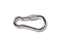 Karabinerhaken verzinkt, mit Schraube, 80 x 8 mm