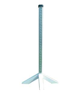 Growi® Aluminium-Sprungständer, mit Hindernisschiene, H 163 cm, weiß beschichtet