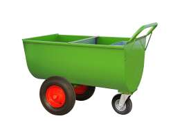 Growi&reg; Futterwagen 200 Liter LL pulverbeschichtet, mit Trennwand u. Minralbeh&auml;lter